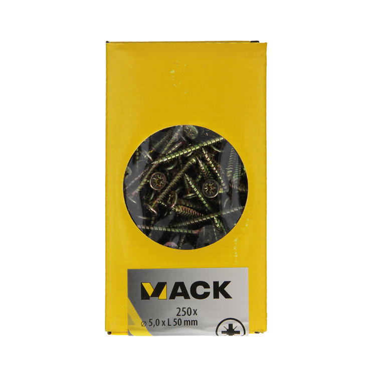 Mack 1020268 - vis pour panneaux d'aggloméré tête VZ GVZ 250 pcs 5,0 x 50 mm | 1 pièce