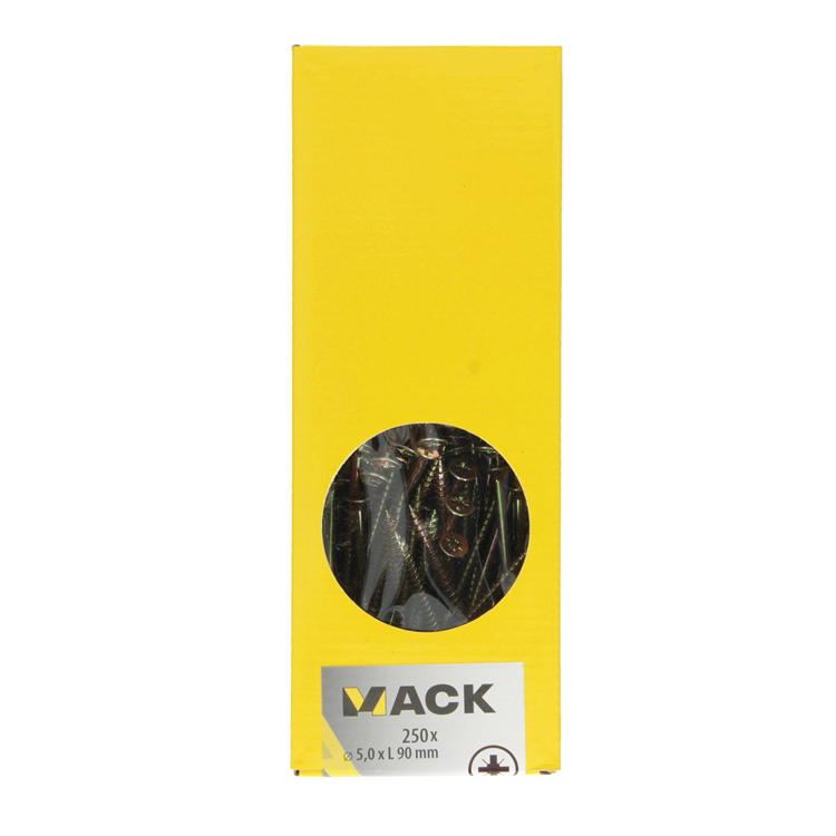 Mack 1020272 - vis pour panneaux d'aggloméré tête VZ GVZ 250 pcs 5,0 x 90 mm | 1 pièce
