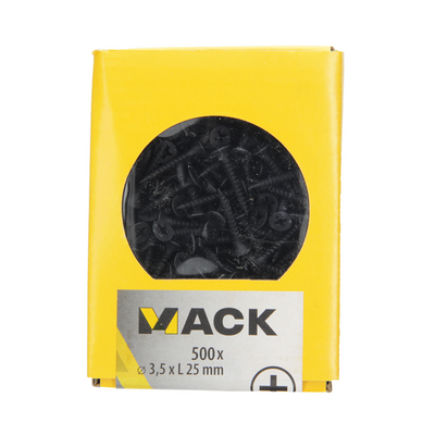 Mack 1020274 - vis pour plaques de plâtre phosphatée noire. 500 pièces 3,5 x 25 mm | 5 pièces