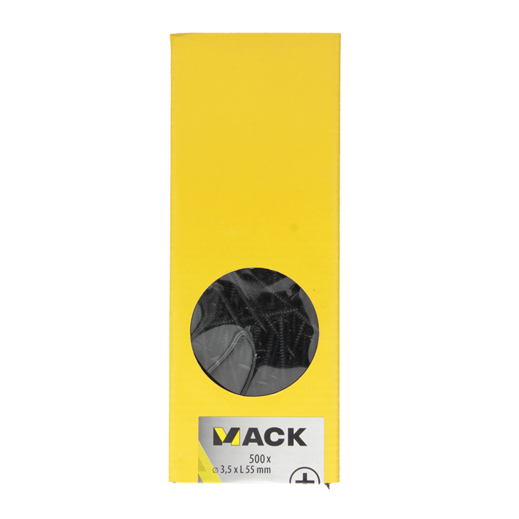 Mack 1020277 - vis pour plaques de plâtre phosphatée noire. 500 pièces 3,5 x 55 mm | 1 pièce