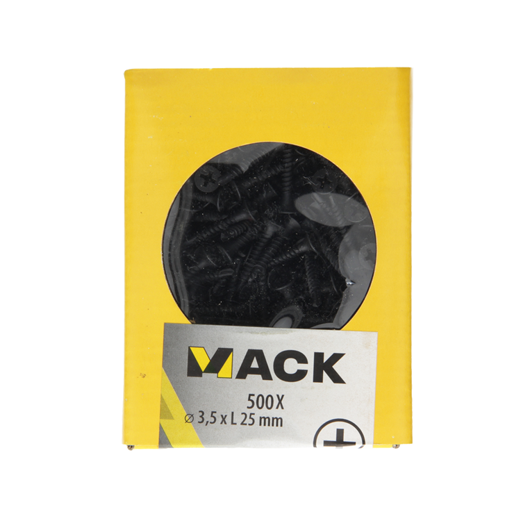 Mack 1020278 - plaque de plâtre scrf point de texte phosphaté noir. 500 pièces 3,5 x 25 mm | 5 pièces