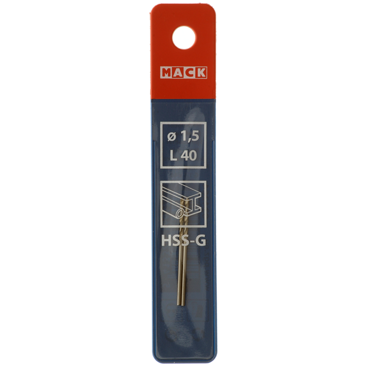 Mack 1018397 - foret à métaux hss g din 338 ø 1,5 x 40 mm 2 pcs | 5 pièces