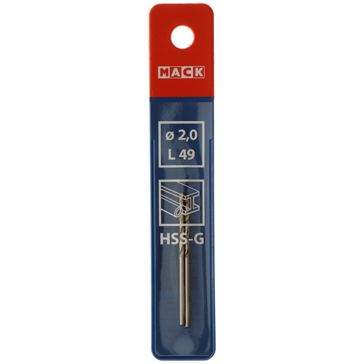 Mack 1018398 - foret à métaux hss g din 338 ø 2,0 x 49 mm 2 pcs | 5 pièces