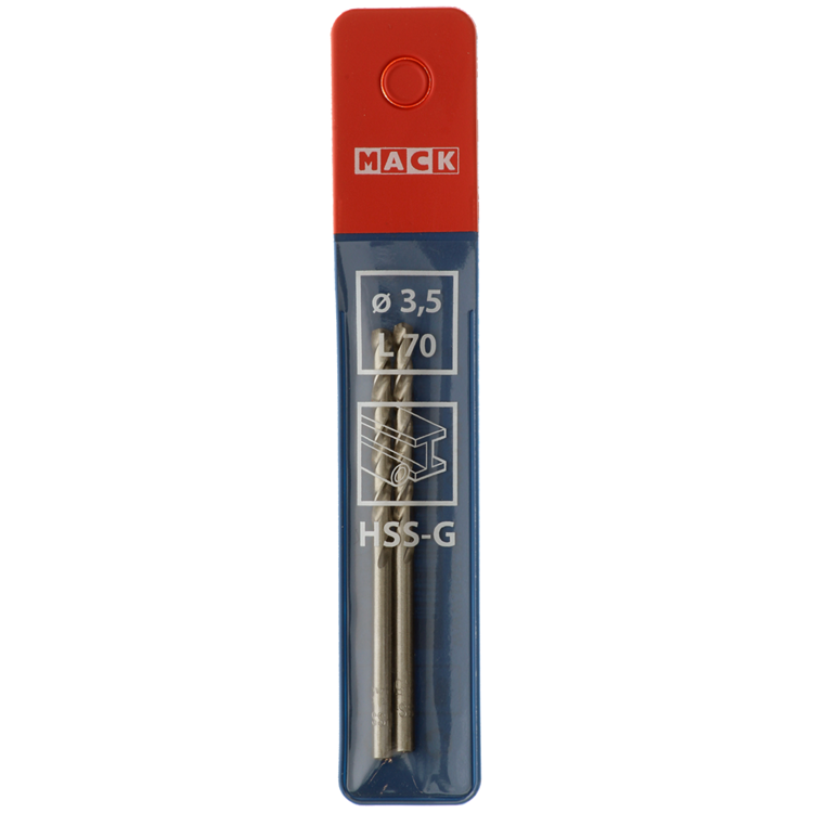 Mack 1018402 - foret à métaux hss g din 338 ø 3,5 x 70 mm 2 pcs | 5 pièces