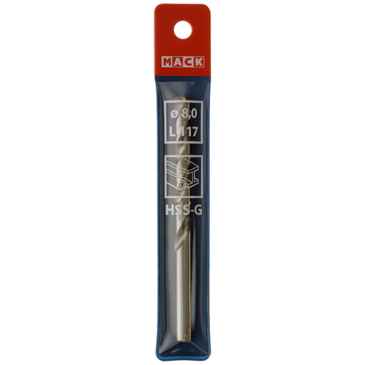 Mack 1018412 - foret à métaux hss g din 338 ø 8,0 x 117 mm | 5 pièces