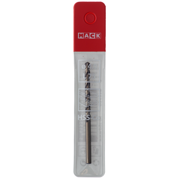 Mack 1018424 - foret à métaux hss co5% din 338 ø 4,0 x 75 mm | 5 pièces