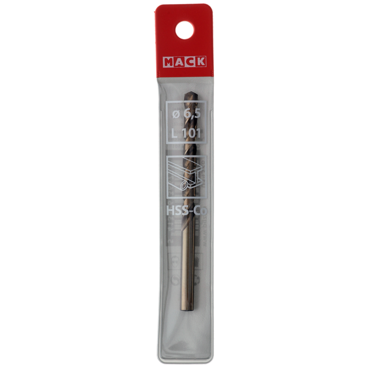 Mack 1018429 - foret à métaux hss co5% din 338 ø 6,5 x 101 mm | 5 pièces