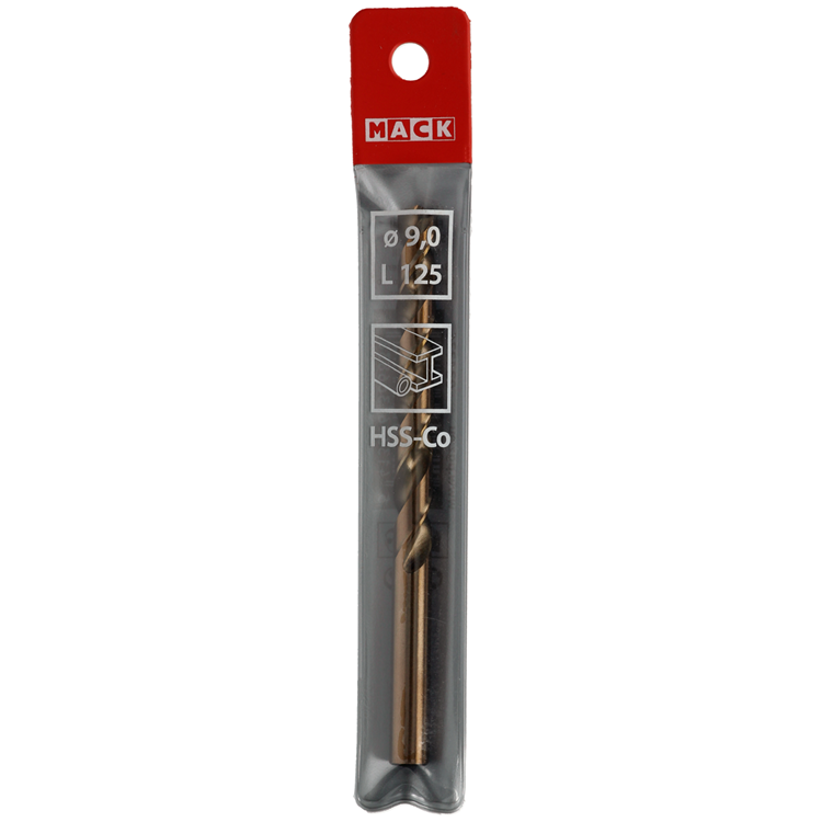 Mack 1018433 - foret à métaux hss co5% din 338 ø 9,0 x 125 mm | 5 pièces