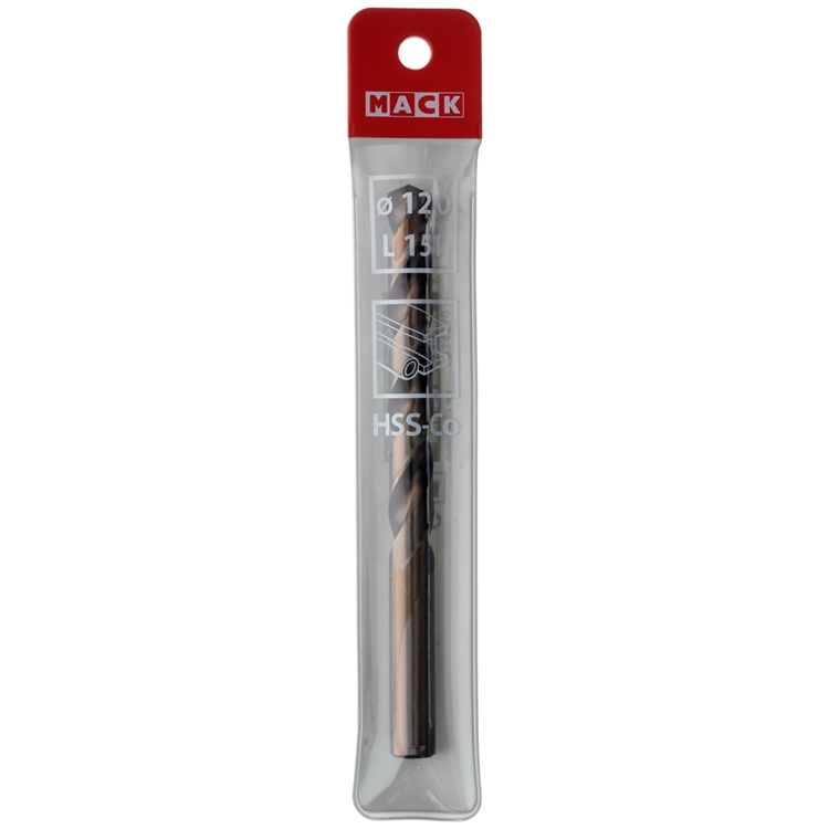 Mack 1018435 - foret à métaux hss co5% din 338 ø 12,0 x 151 mm | 5 pièces