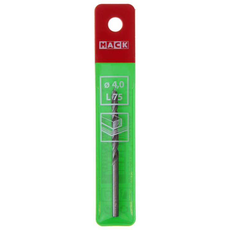 Mack 1018504 - perceuse à bois machine + pointe de centrage ø 4,0 x 75 mm | 5 pièces