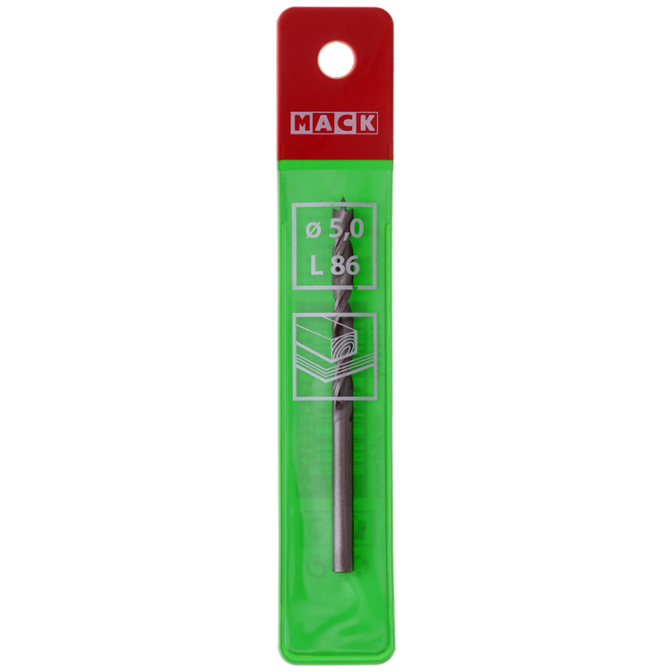 Mack 1018505 - perceuse à bois machine + pointe de centrage ø 5,0 x 86 mm | 5 pièces