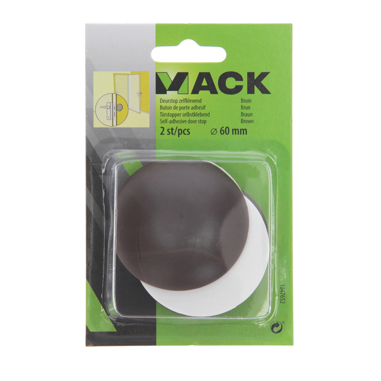 Mack 1047652 - butée de porte autocollante marron ø 60 mm 2 pcs | 6 pièces