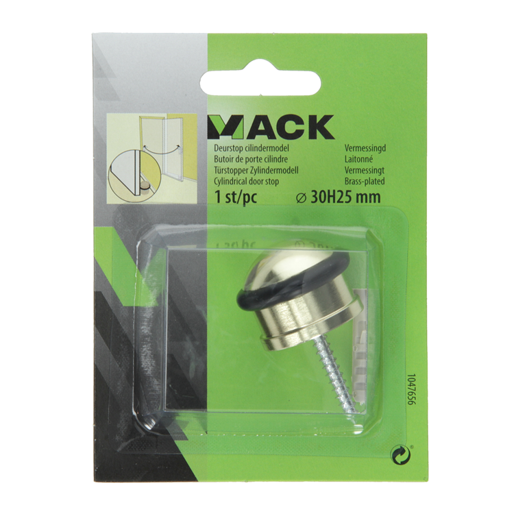 Mack 1047656 - cylindre d'arrêt de porte modèle laitonné ø 30h25 mm 1 pièce pièce | 6 pièces
