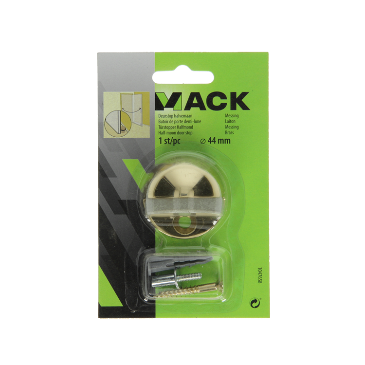Mack 1047658 - butée de porte demi-lune laiton ø 44 mm 1 pièce pièce | 6 pièces