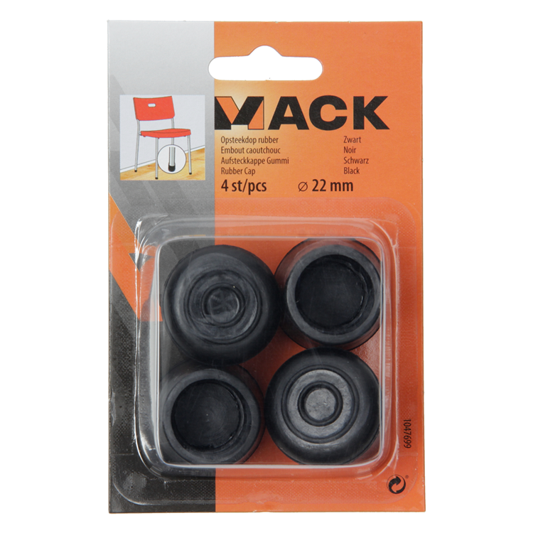 Mack 1047699 - bouchon en caoutchouc noir ø 22 mm 4 pcs | 6 pièces