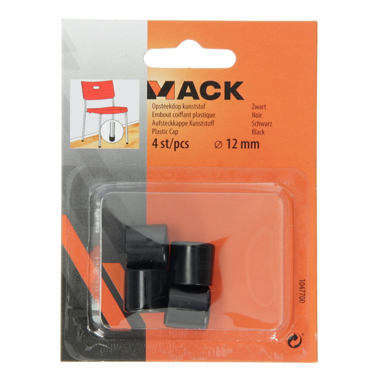 Mack 1047700 - bouchon en plastique noir ø 12 mm 4 pcs | 6 pièces