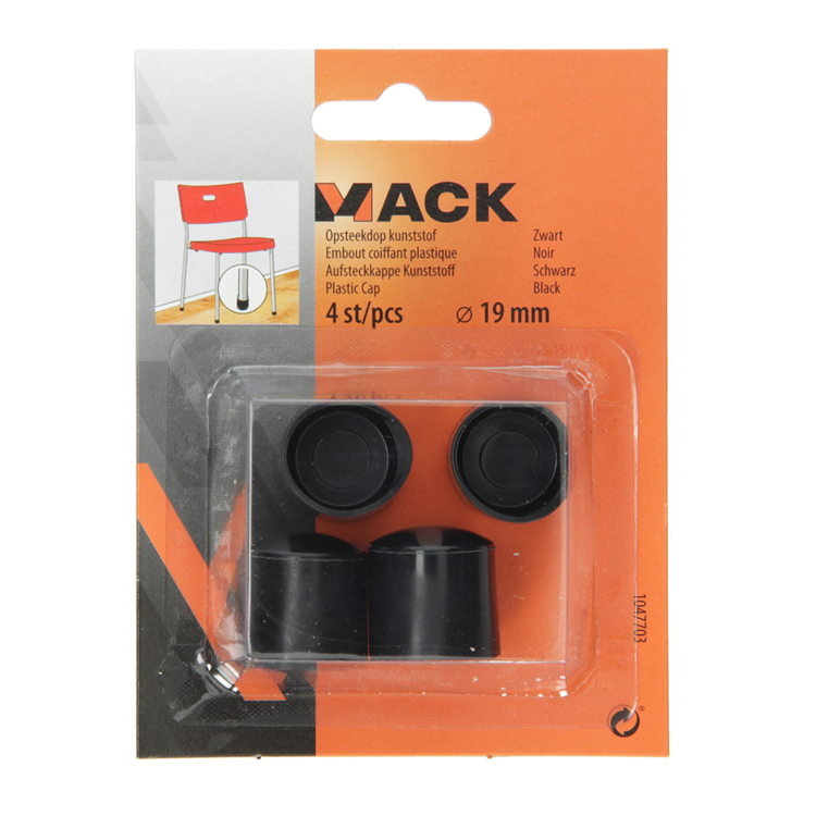 Mack 1047703 - support d'art en acier inoxydable noir ø 19 mm 4 pièces | 6 pièces