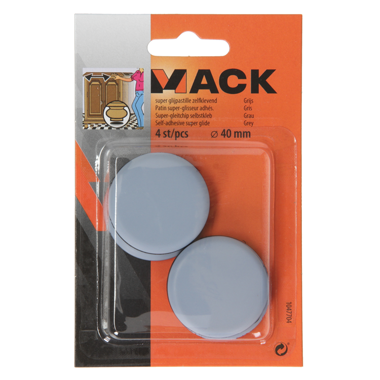Mack 1047704 - super glijpastille zelfklevendgrijs ø 40 mm 4 pcs | 12 pièces