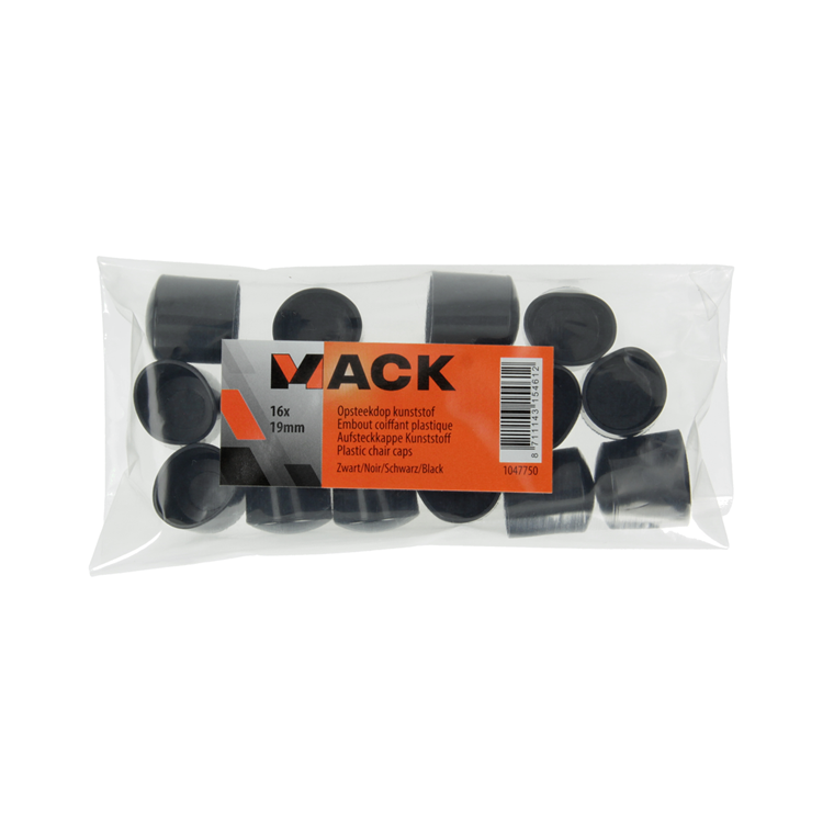 Mack 1047750 - bouchon en plastique noir ø 19 mm 16 pcs | 6 pièces