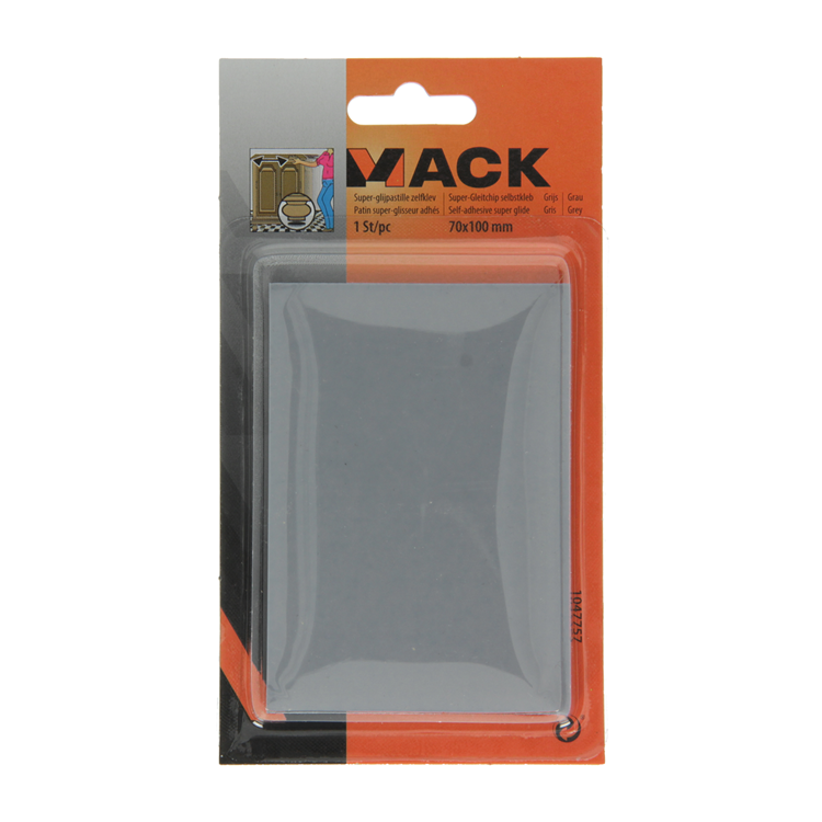 Mack 1047757 - pastille super coulissante autocollante gris 70 x 100 mm 1 pc pcs | 12 pièces