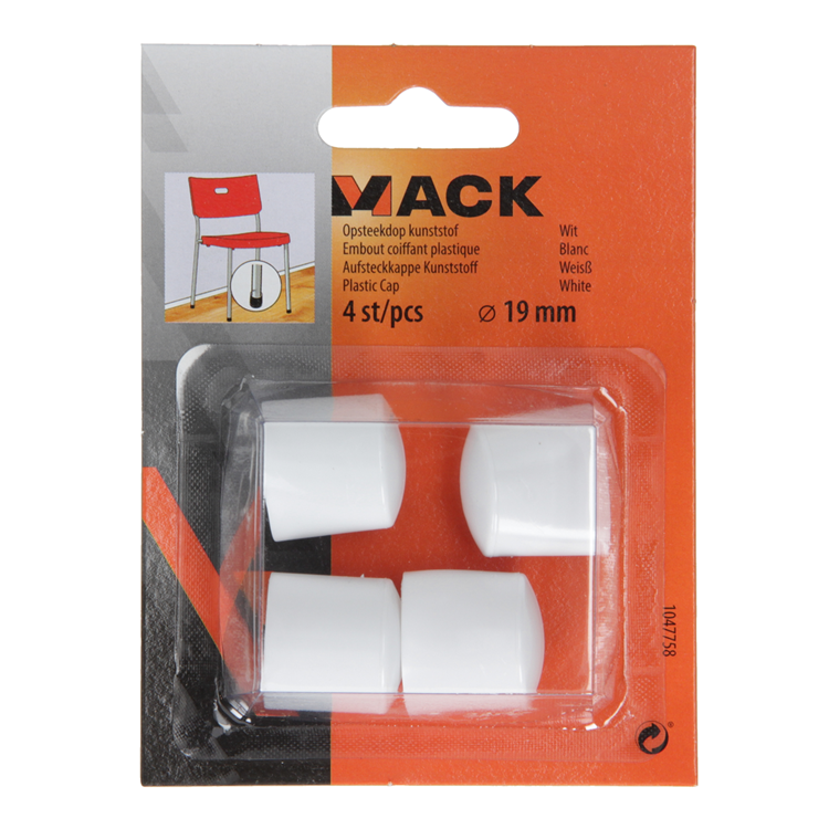 Mack 1047758 - bouchon en plastique blanc ø 19 mm 4 pcs | 6 pièces