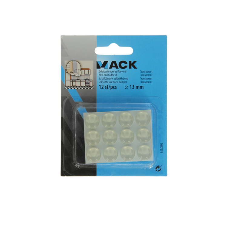 Mack 1047659 - silencieux autocollant transparent ø 13 mm 12 pcs | 12 pièces