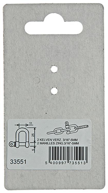 Mack 1008521 - 2 mors droits 5mm galvanisés | 10 pièces