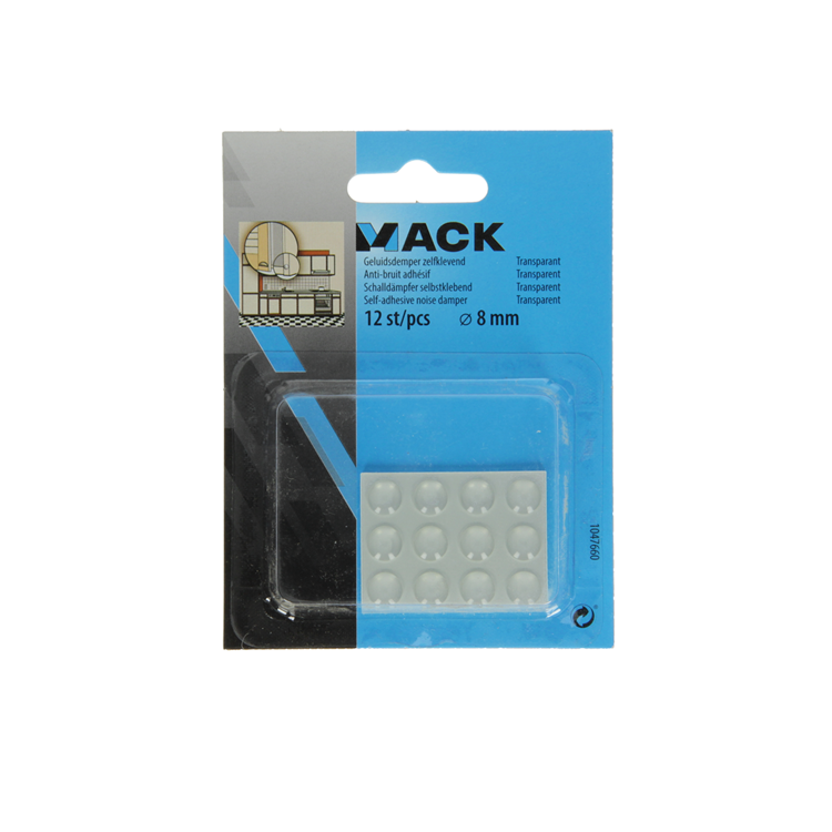 Mack 1047660 - silencieux autocollant transparent ø 8 mm 12 pcs | 12 pièces