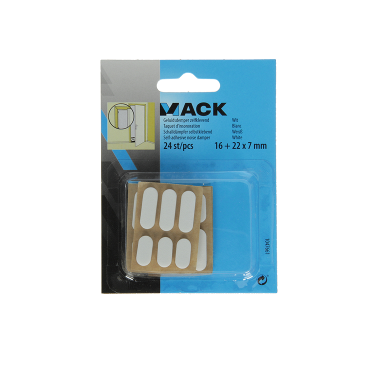 Mack 1047661 - silencieux autocollant blanc 16 + 22 x 7 mm 24 pcs | 12 pièces