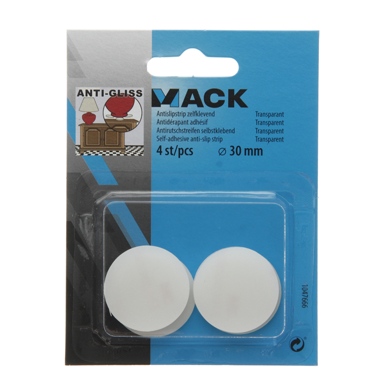 Mack 1047666 - bande antidérapante autocollante transparente ø 30 mm 4 pcs | 12 pièces
