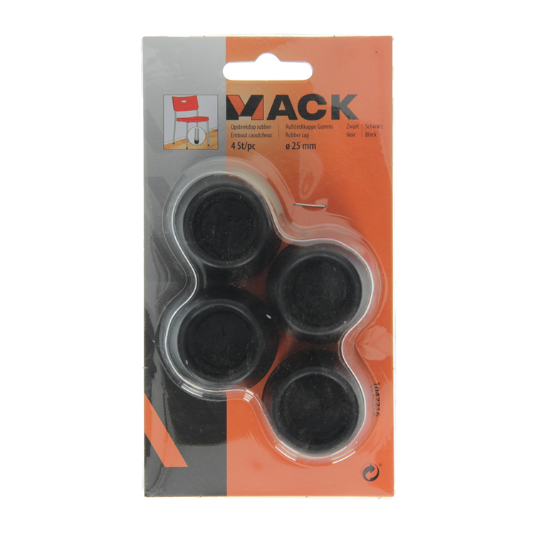 Mack 1047716 - bouchon en caoutchouc noir ø 25 mm 4 pcs | 6 pièces