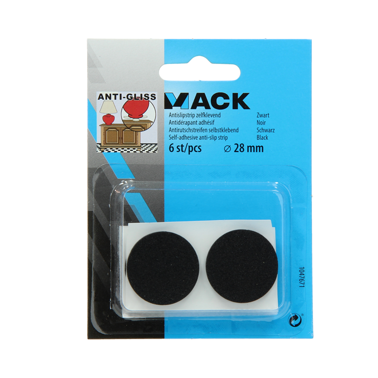 Mack 1047671 - bande antidérapante autocollante noir ø 28 mm 6 pcs | 12 pièces