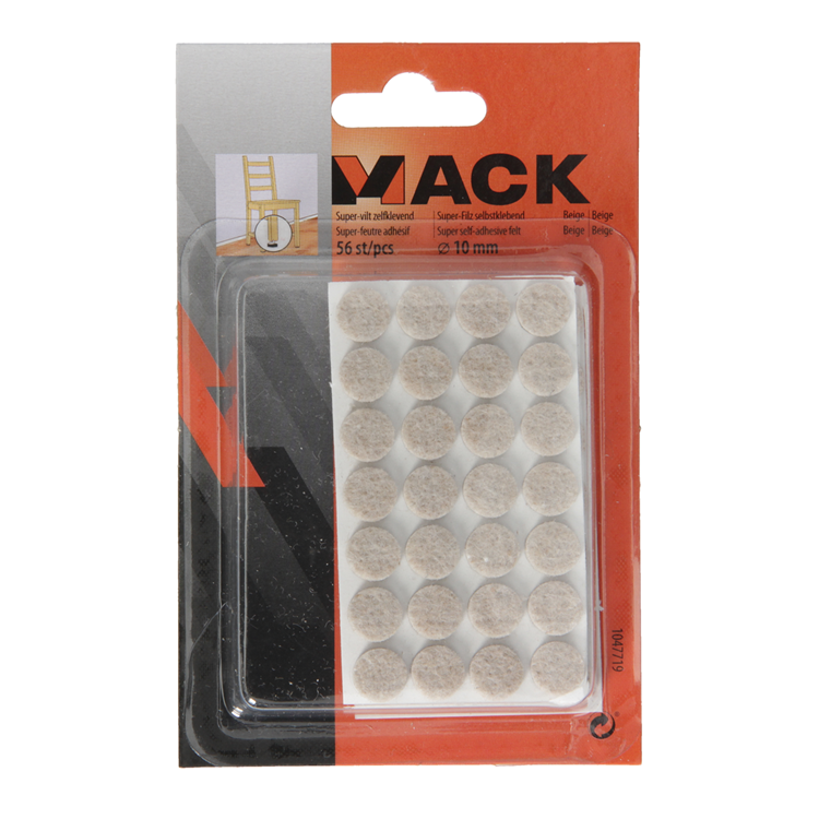 Mack 1047719 - super feutre autocollant beige ø 10 mm 56 pcs | 12 pièces