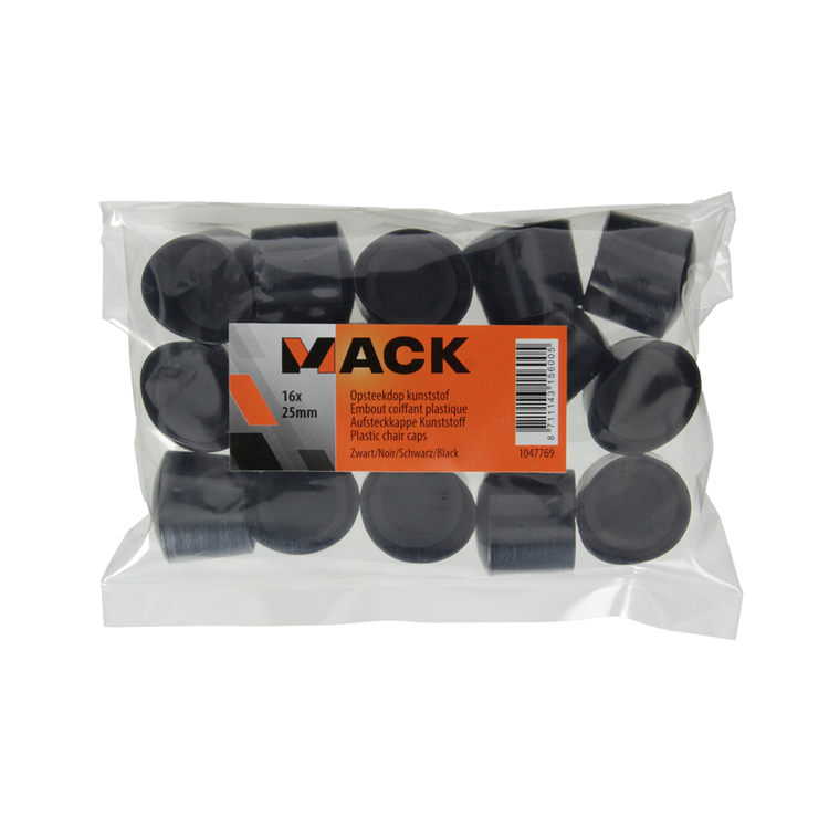 Mack 1047769 - bouchon en plastique noir ø 25 mm 16 pcs | 6 pièces