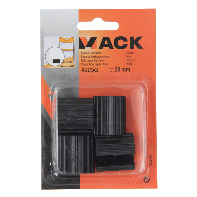 Mack 1047775 - bouchon de tuyau en plastique noir ø 20 mm 4 pcs | 6 pièces