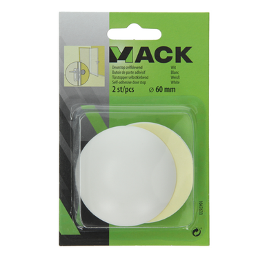 Mack 1047633 - butée de porte autocollante blanc ø 60 mm 2 pcs | 6 pièces