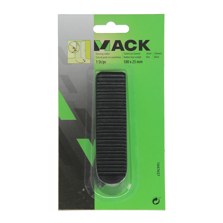 Mack 1047637 - cale de porte en caoutchouc noir 100 x 25 mm 1 pièce pièce | 6 pièces