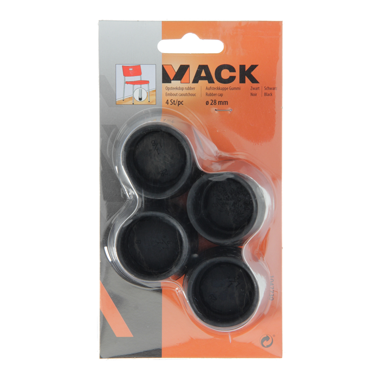 Mack 1047730 - capuchon en caoutchouc noir ø 28 mm 4 pcs | 6 pièces