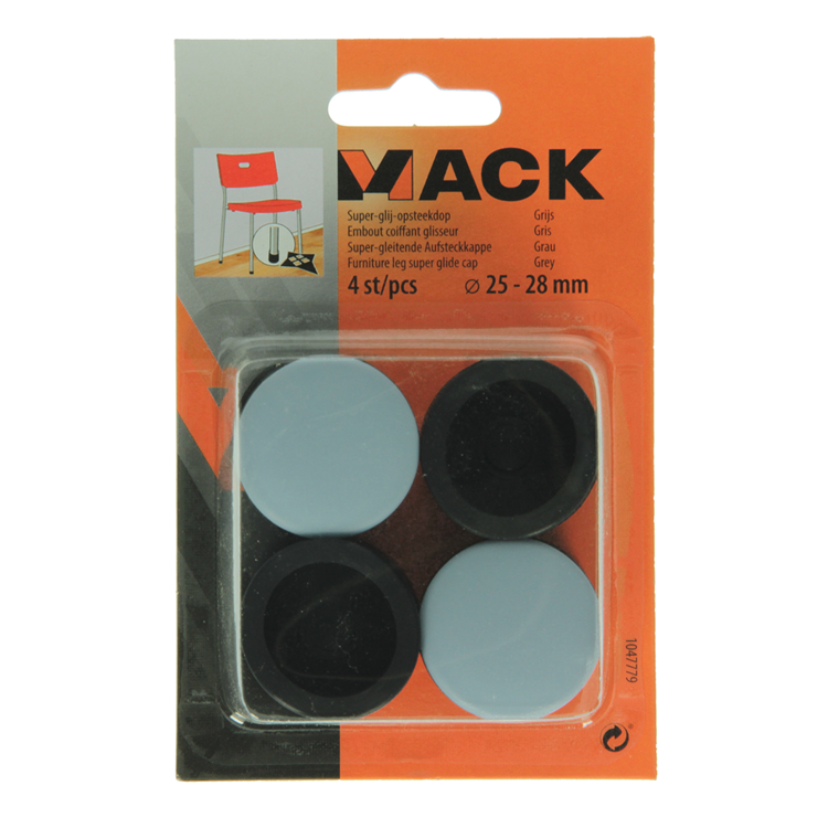 Mack 1047779 - bouchon super coulissant gris ø 25 - 28 mm 4 pcs | 6 pièces