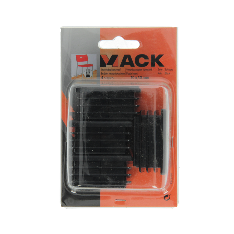 Mack 1047783 - bouchon en plastique noir 30 x 50 mm 4 pcs | 6 pièces