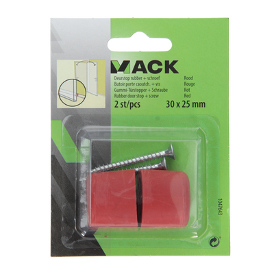 Mack 1047643 - butée de porte en caoutchouc + vis rouge 30 x 25 mm 2 pcs | 6 pièces