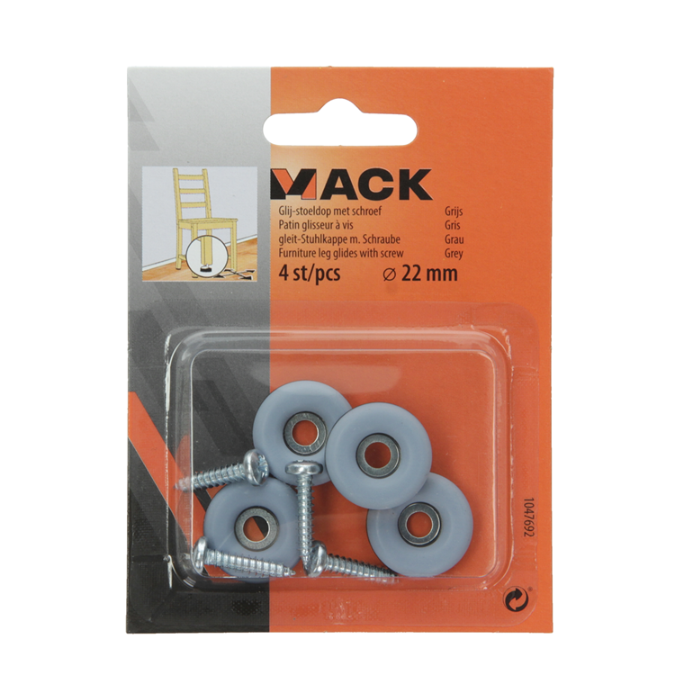 Mack 1047692 - capuchon de siège coulissant avec vis gris ø 22 mm 4 pcs | 6 pièces