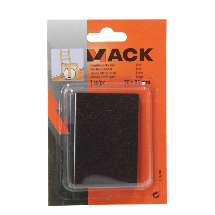 Mack 1047693 - pastille en feutre autocollante marron 70 x 95 mm 1 pièce pièce | 12 pièces