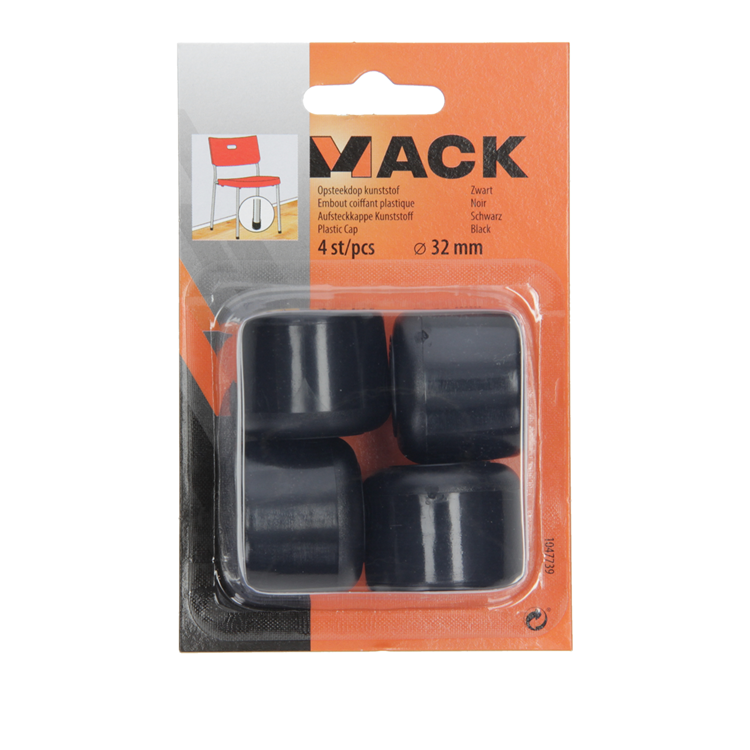 Mack 1047739 - bouchon en plastique noir ø 32 mm 4 pcs | 6 pièces