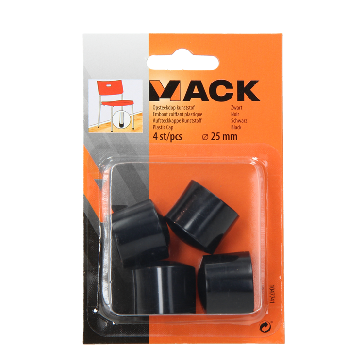 Mack 1047741 - bouchon en plastique noir ø 25 mm 4 pcs | 6 pièces