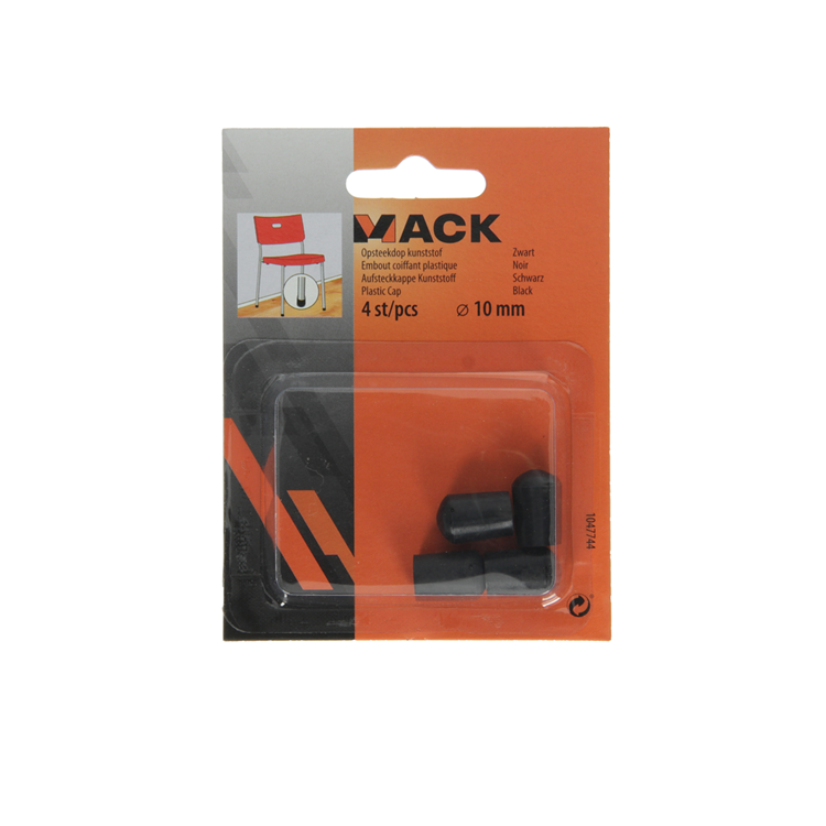 Mack 1047744 - bouchon en plastique noir ø 10 mm 4 pcs | 6 pièces