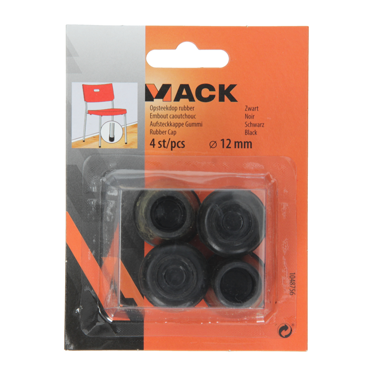 Mack 1048756 - capuchon en caoutchouc noir ø 12 mm 4 pcs | 6 pièces