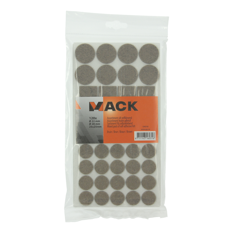 Mack 1048760 - assortiment de feutres autocollants marron | 12 pièces