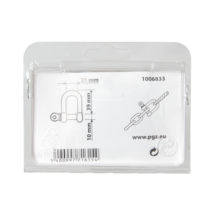 Mack 1006833 - 2 chanfreins galvanisés droits bl 3 8 pouces -10mm | 5 pièces