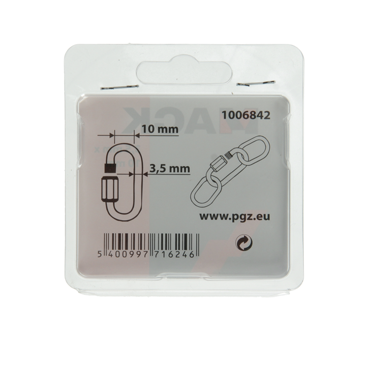 Mack 1006842 - 2 maillons vides galvanisés + écrou bl 3.5mm | 5 pièces
